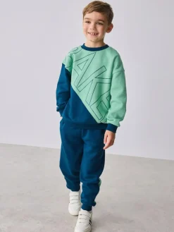 Baker by Ted Baker Colourblock Sweat Top and Joggers Set^BOY Sweatshirts & Hoodies