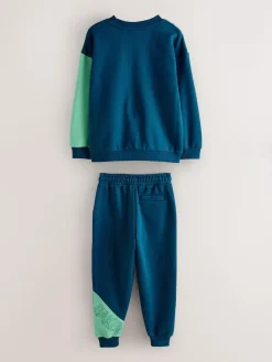 Baker by Ted Baker Colourblock Sweat Top and Joggers Set^BOY Sweatshirts & Hoodies