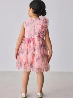 Baker by Ted Baker Crinkle Mesh 3D Ruffle Shoulder Occasion Dress^ Occasionwear