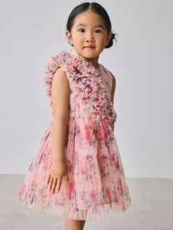 Baker by Ted Baker Crinkle Mesh 3D Ruffle Shoulder Occasion Dress^ Occasionwear