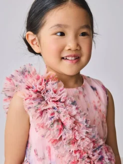 Baker by Ted Baker Crinkle Mesh 3D Ruffle Shoulder Occasion Dress^ Occasionwear