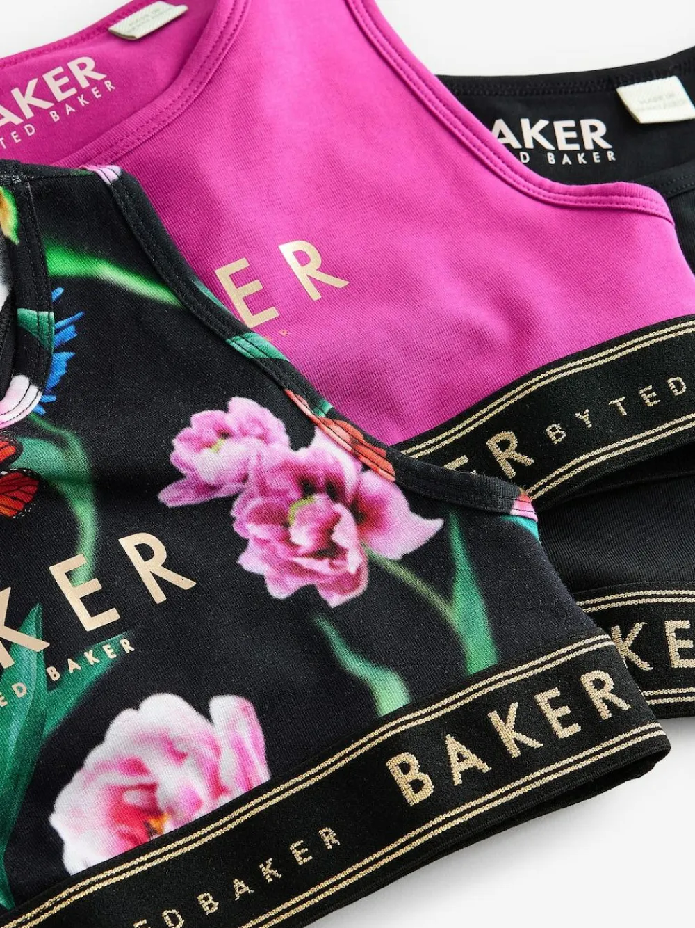 Clearance Baker by Ted Baker Crop Tops 3 Pack Berry/Black