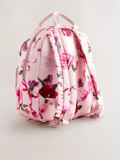 Online Baker by Ted Baker Girls Pink Back to School Floral Print Bow Backpack
