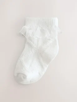 Clearance Baker by Ted Baker Girls Socks 5 Pack Burgundy/Ecru/Pink