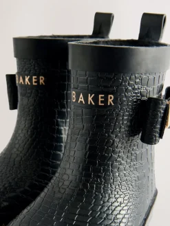 Baker by Ted Baker Girls Faux Fur Lined Welly Boots with Bow^ Boots