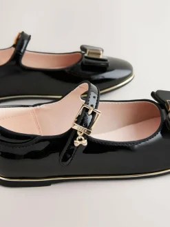 Baker by Ted Baker Girls Back to School Patent Mary Jane Black Shoes with Bow^ Shoes|Shoes