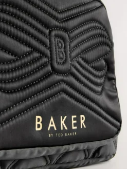 Baker by Ted Baker Girls Back To School Black Quilted Bow Backpack with Pencil Case^ Bags