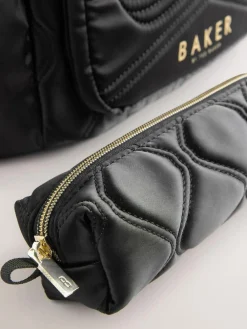 Baker by Ted Baker Girls Back To School Black Quilted Bow Backpack with Pencil Case^ Bags