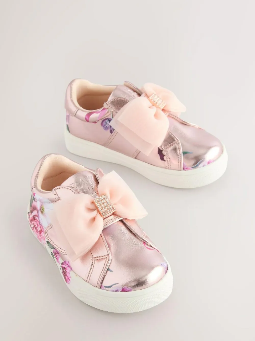 Baker by Ted Baker Girls Organza Corsage Trainers Pink Floral