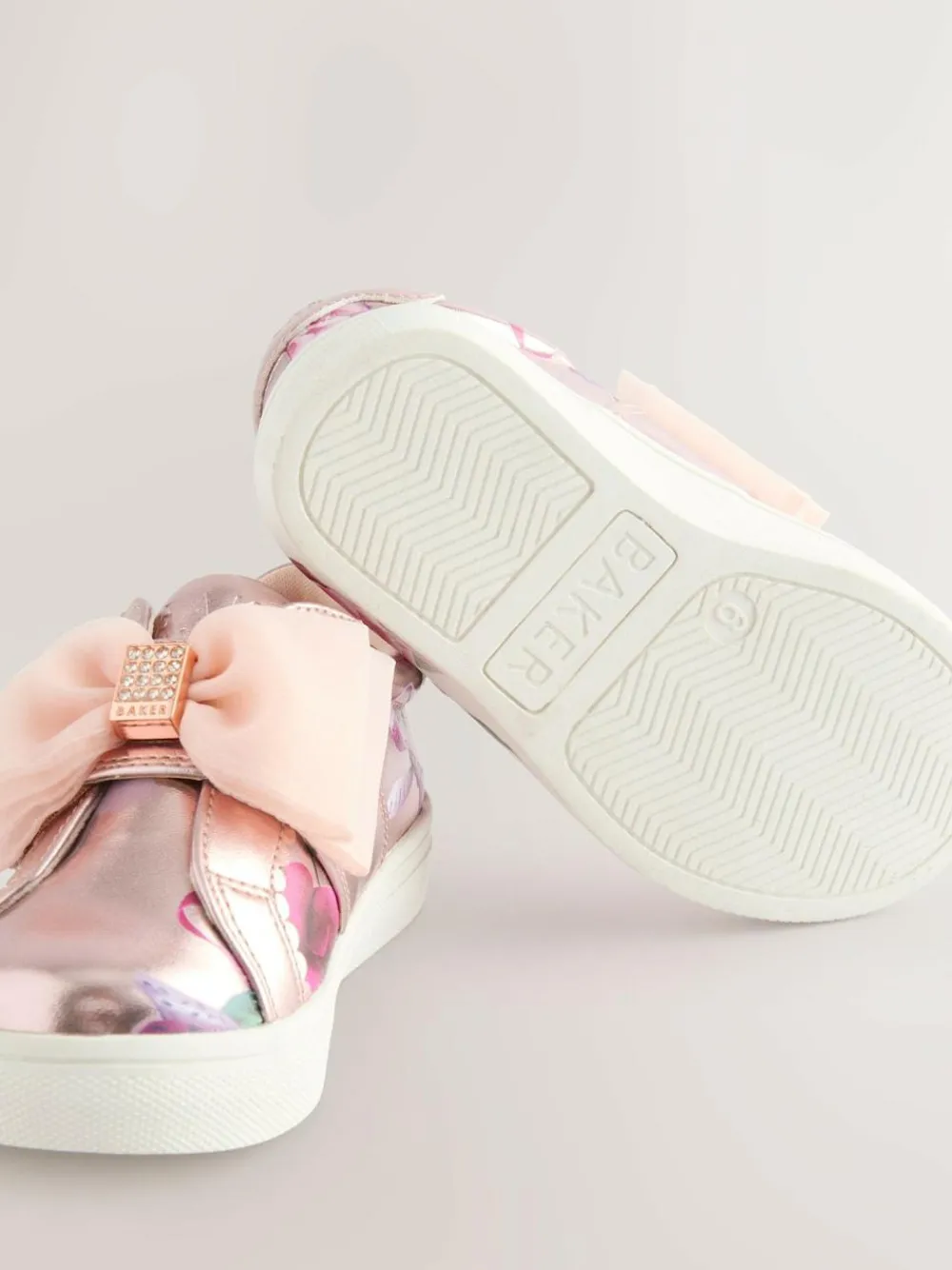 Baker by Ted Baker Girls Organza Corsage Trainers Pink Floral