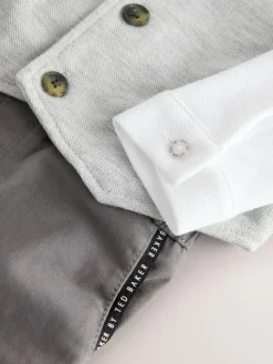 Hot Baker by Ted Baker Grey Smart Bow Tie Rompersuit