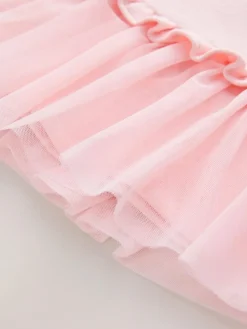 Online Baker by Ted Baker Jacquard Embossed Mesh Hem Dress Pink