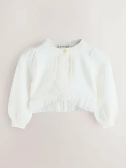 Baker by Ted Baker Knitted Mesh Ruffle Hem Cardigan^ Knitwear|Knitwear