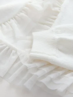 Baker by Ted Baker Knitted Mesh Ruffle Hem Cardigan^ Knitwear|Knitwear