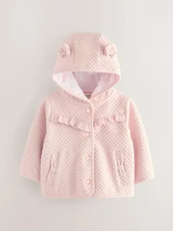 Discount Baker by Ted Baker Lurex Quilted Hooded Jacket Pink