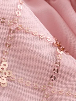 Baker by Ted Baker Pink 2 Piece Sequin Mesh Top & Ruffle Tier Skirt Set^ Shorts & Skirts