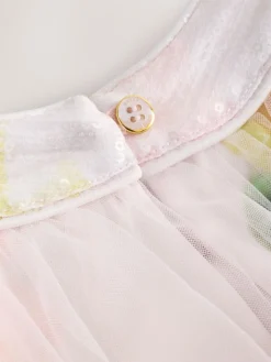 Baker by Ted Baker Pink 3D Fluffy Ruffle Mesh Overlay Halter Dress^ Dresses