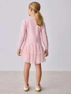 Best Baker by Ted Baker Pink Knitted Mesh Tulle Hem Dress