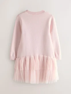 Best Baker by Ted Baker Pink Knitted Mesh Tulle Hem Dress