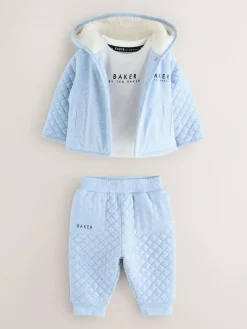 Baker by Ted Baker Quilted Jacket T-Shirt and Trousers 3 Piece Set^BOY Pants & Chinos