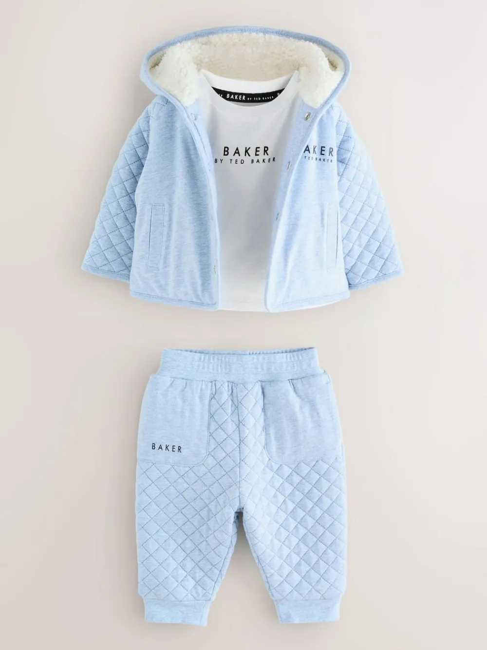 Baker by Ted Baker Quilted Jacket T-Shirt and Trousers 3 Piece Set^BOY Pants & Chinos