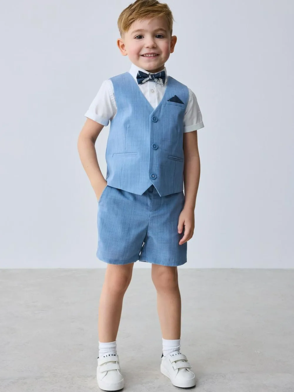 Online Baker by Ted Baker Shirt Waistcoat and Shorts Set Blue