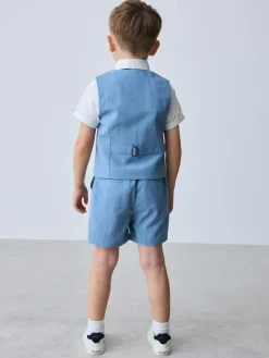 Online Baker by Ted Baker Shirt Waistcoat and Shorts Set Blue