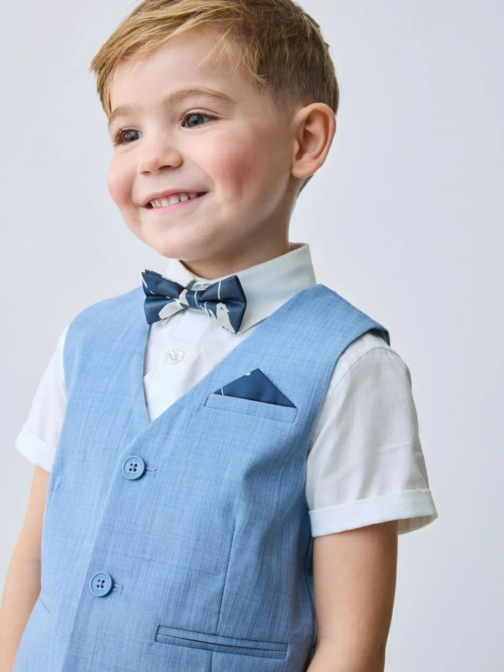 Online Baker by Ted Baker Shirt Waistcoat and Shorts Set Blue