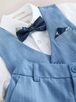 Online Baker by Ted Baker Shirt Waistcoat and Shorts Set Blue