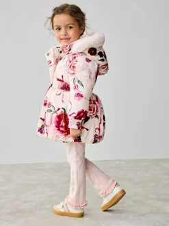 Baker by Ted Baker Shower Resistant Bubble Hem Padded Coat Pink