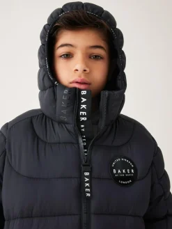 Online Baker by Ted Baker Shower Resistant Midweight Padded Coat Navy