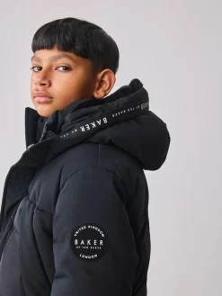 Hot Baker by Ted Baker Shower Resistant Longline Padded Coat Black