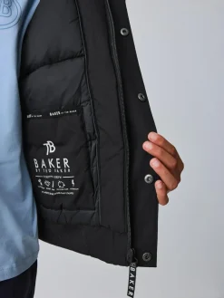 Hot Baker by Ted Baker Shower Resistant Padded Bomber Black Coat