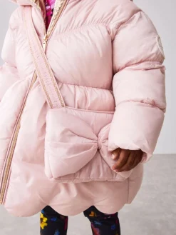 Baker by Ted Baker Shower Resistant Scallop Padded Coat With Detachable Bag Pink