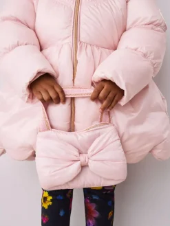 Baker by Ted Baker Shower Resistant Scallop Padded Coat With Detachable Bag Pink