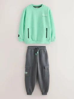 Baker by Ted Baker Sweatshirt and Cargo Joggers Set^BOY Sweatshirts & Hoodies|Sweat Pants