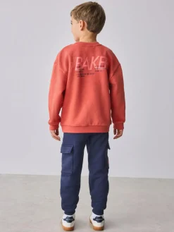 Best Baker by Ted Baker Sweatshirt and Cargo Joggers Set Red