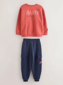 Best Baker by Ted Baker Sweatshirt and Cargo Joggers Set Red