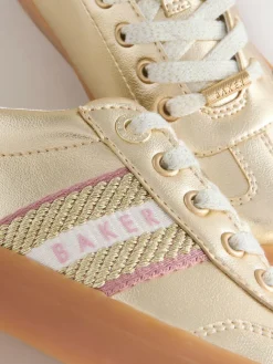 Online Baker by Ted Baker Tape Trainers with Gum Sole Gold