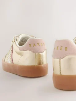 Online Baker by Ted Baker Tape Trainers with Gum Sole Gold