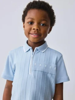 Sale Baker by Ted Baker Textured Polo Shirt and Shorts Set Blue