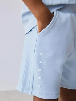 Sale Baker by Ted Baker Textured Polo Shirt and Shorts Set Blue