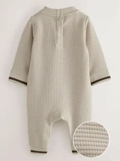 Baker by Ted Baker Textured Long Sleeve Romper^ Rompers & Overalls