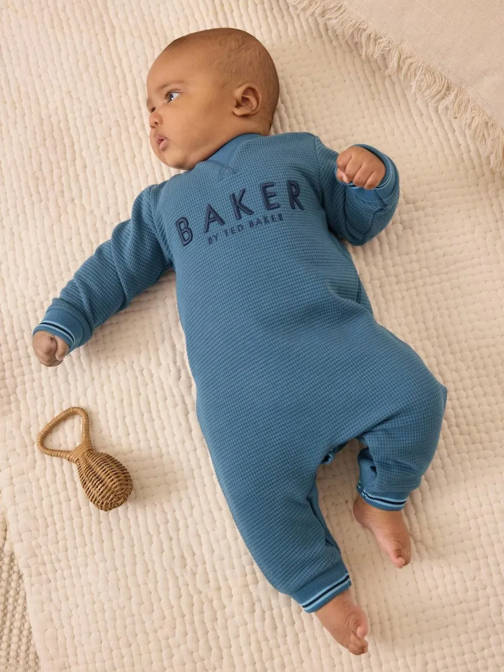 Baker by Ted Baker Textured Long Sleeve Romper^ Rompers & Overalls
