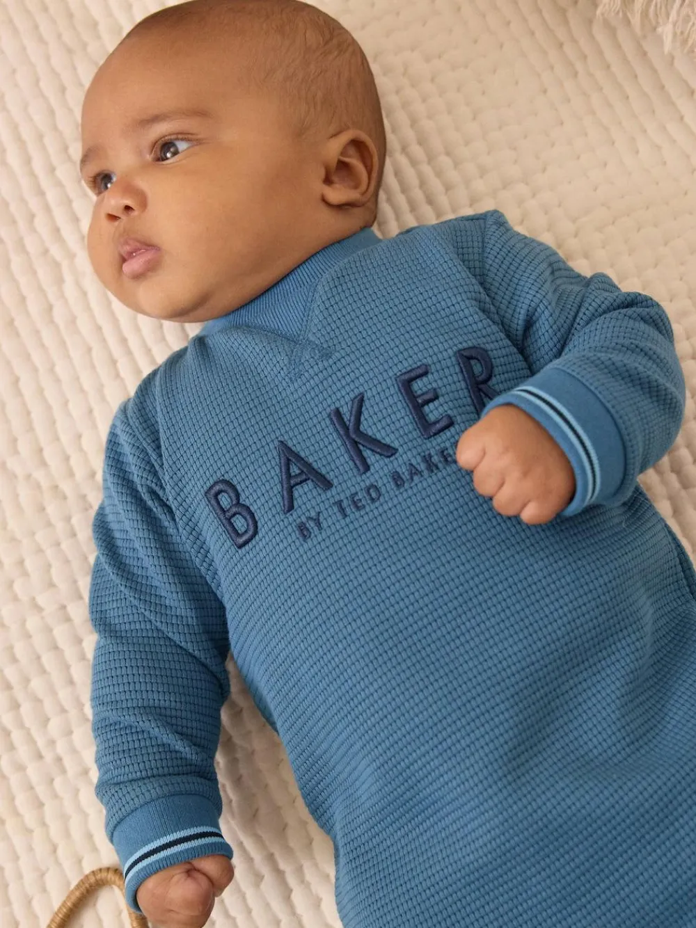 Baker by Ted Baker Textured Long Sleeve Romper^ Rompers & Overalls