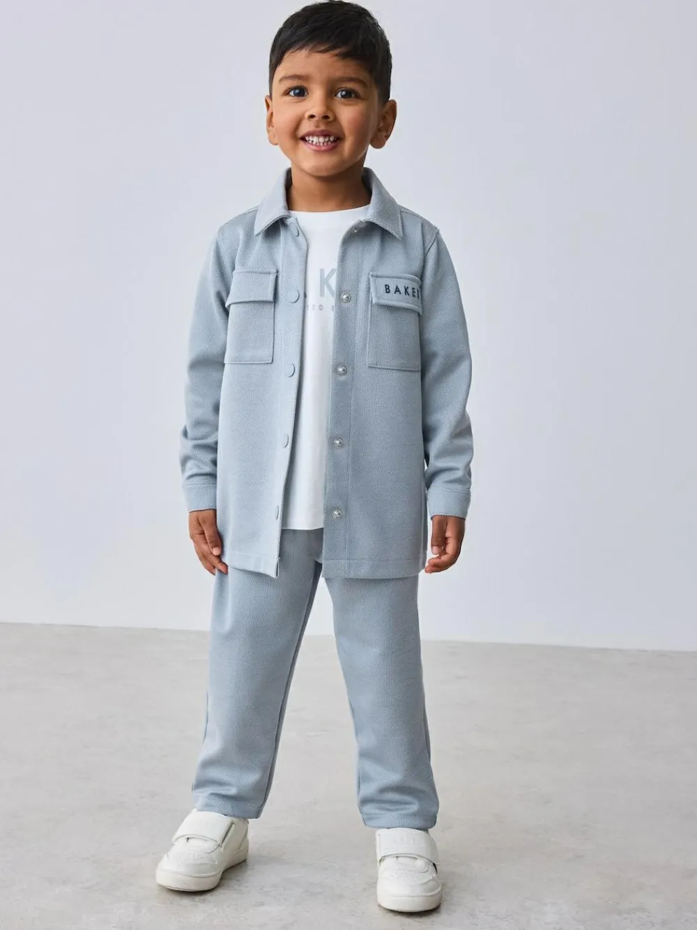 Baker by Ted Baker Textured Shacket, T-Shirt and Trousers Set^BOY Shirts