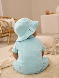 Baker by Ted Baker Textured Romper and Hat Set^ Rompers & Overalls