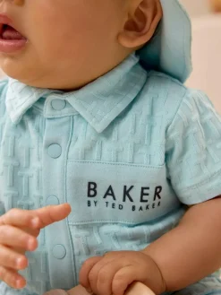 Baker by Ted Baker Textured Romper and Hat Set^ Rompers & Overalls