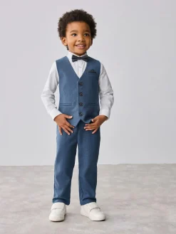 Online Baker by Ted Baker Waistcoat Shirt And Trousers Set Blue