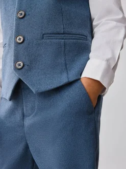 Online Baker by Ted Baker Waistcoat Shirt And Trousers Set Blue